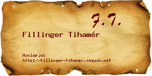 Fillinger Tihamér névjegykártya