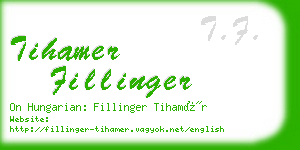 tihamer fillinger business card